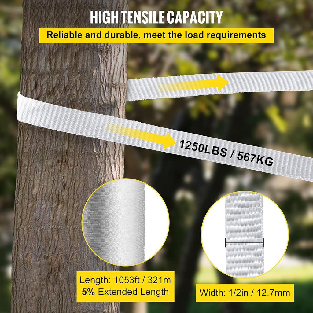 1250Lbs Polyester Pull Tape, 1053' x 1/2" Flat Tape, Pack of 2 Z476