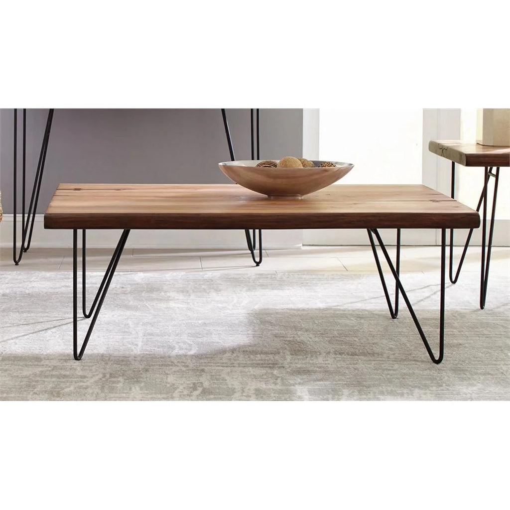 Mid-Century Wood Coffee Table with Hairpin Legs B934873