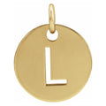 Polished 10mm Initial Disc Pendant Necklace S80688