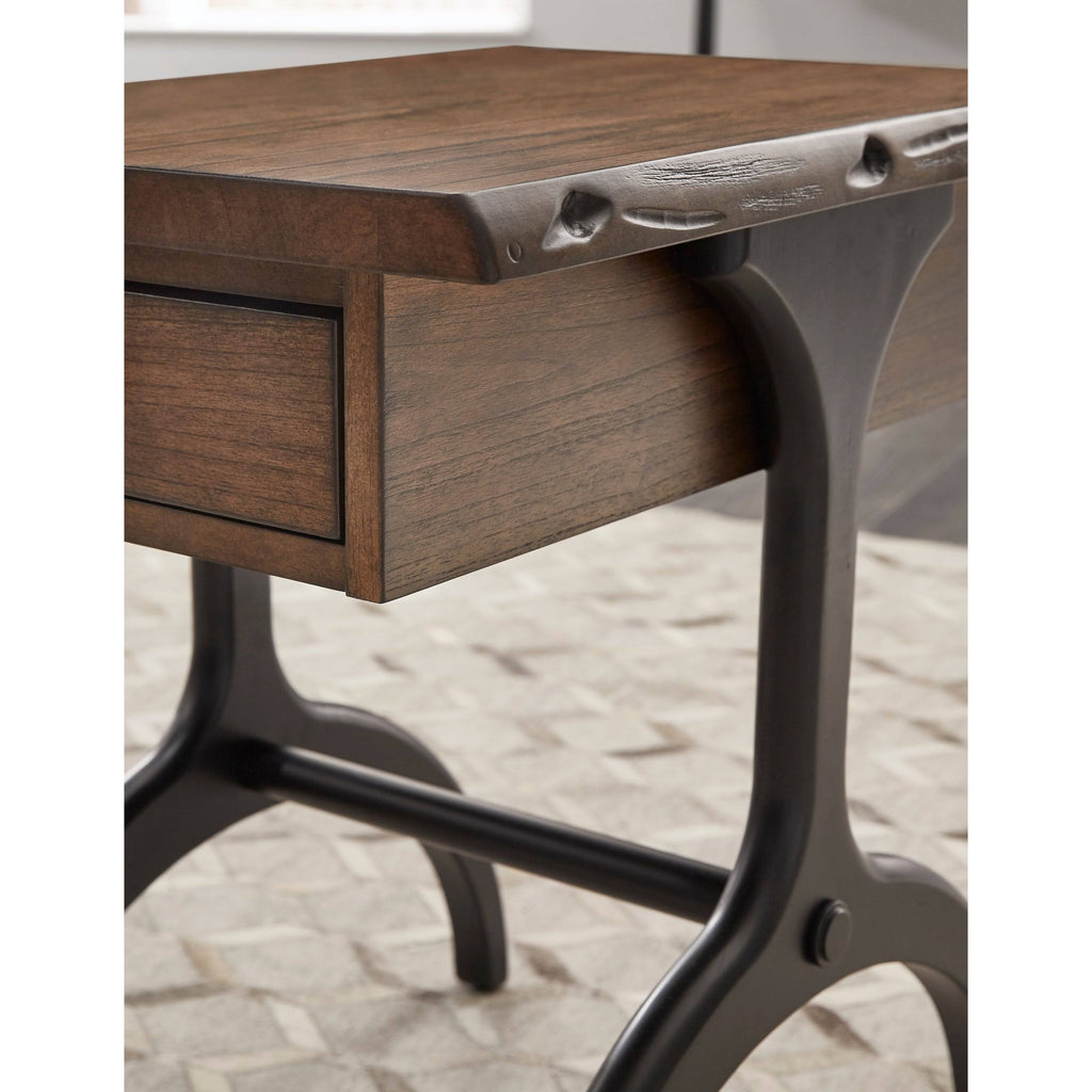 Brown/Black Live-Edge Sofa/Media Console Table J525978