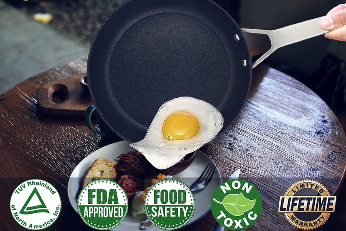 10-inch Nonstick Stainless-steel Frying Pan with Lid A876993