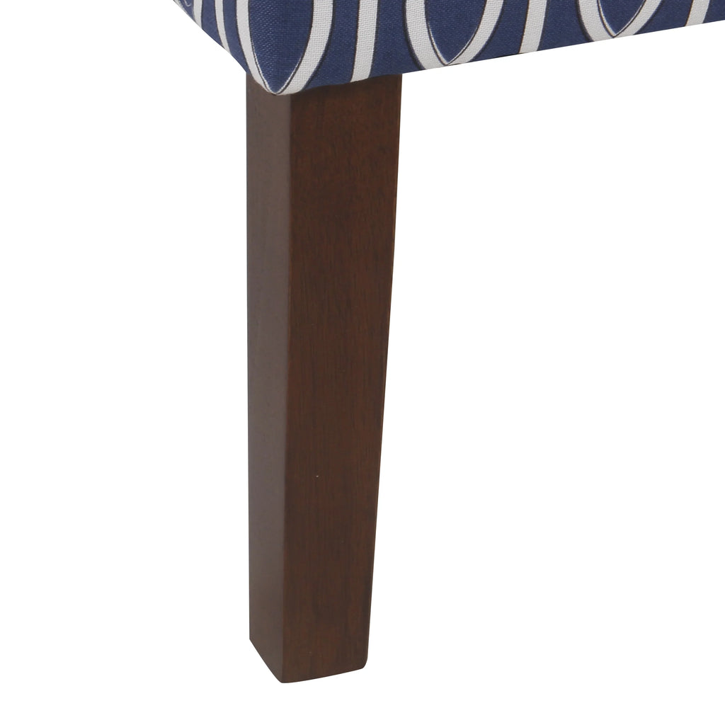 Cream and Blue Geometric Accent Armchair V6822
