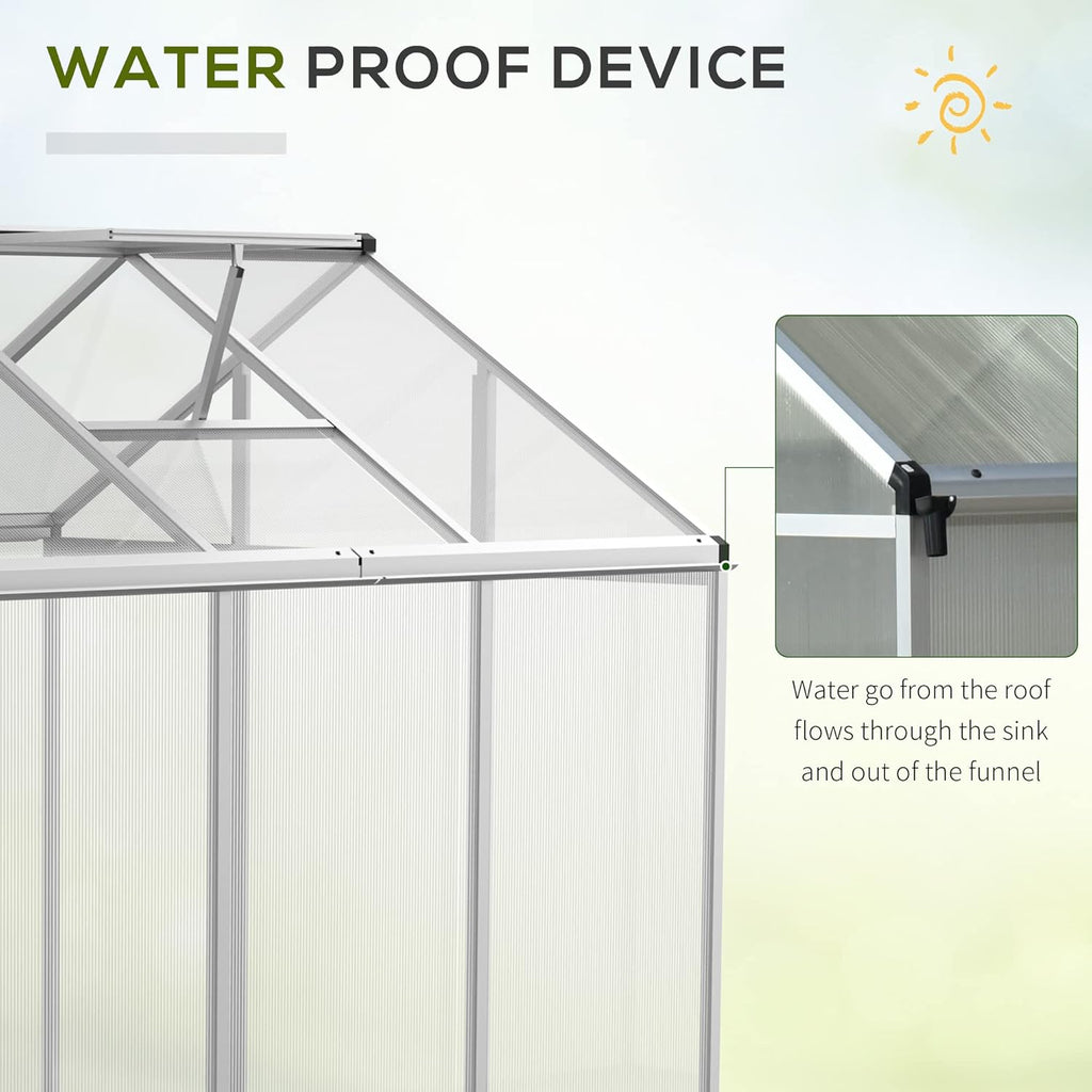 Walk-in Polycarbonate Greenhouse with Roof Vent T59185