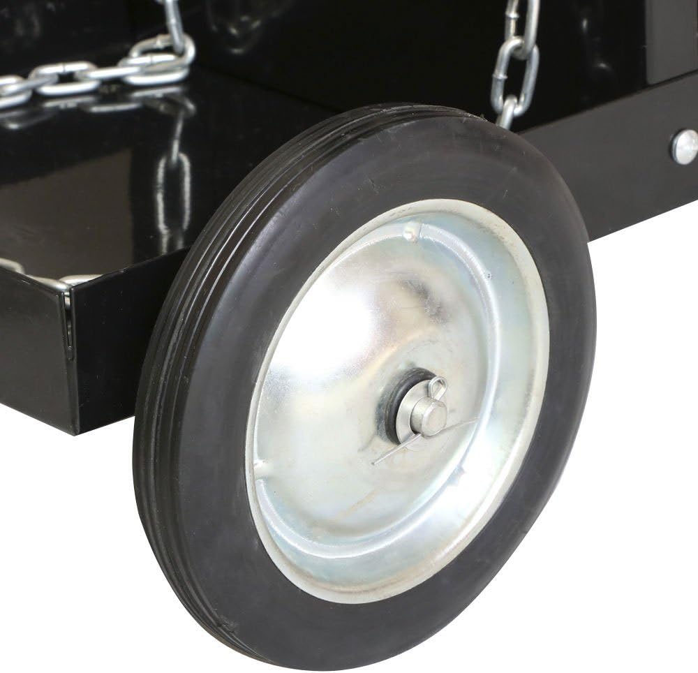 Black Heavy Duty Rolling Welding Cart with Wheels and Tank Storage Z625