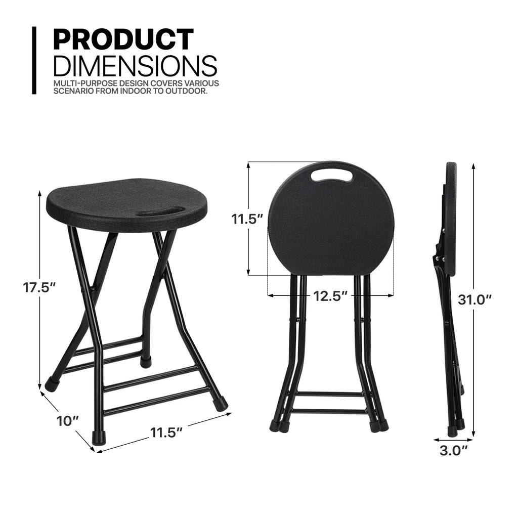 7 Pieces 5 FT Folding Round Table and Chair Set Black J659756
