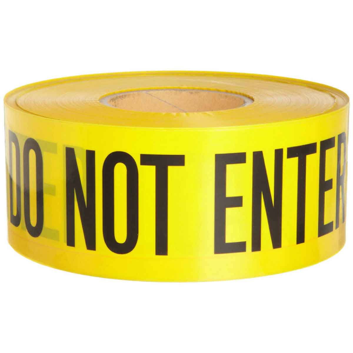 Yellow/Black Barricade Tape, 1000Ft x 3in R3612