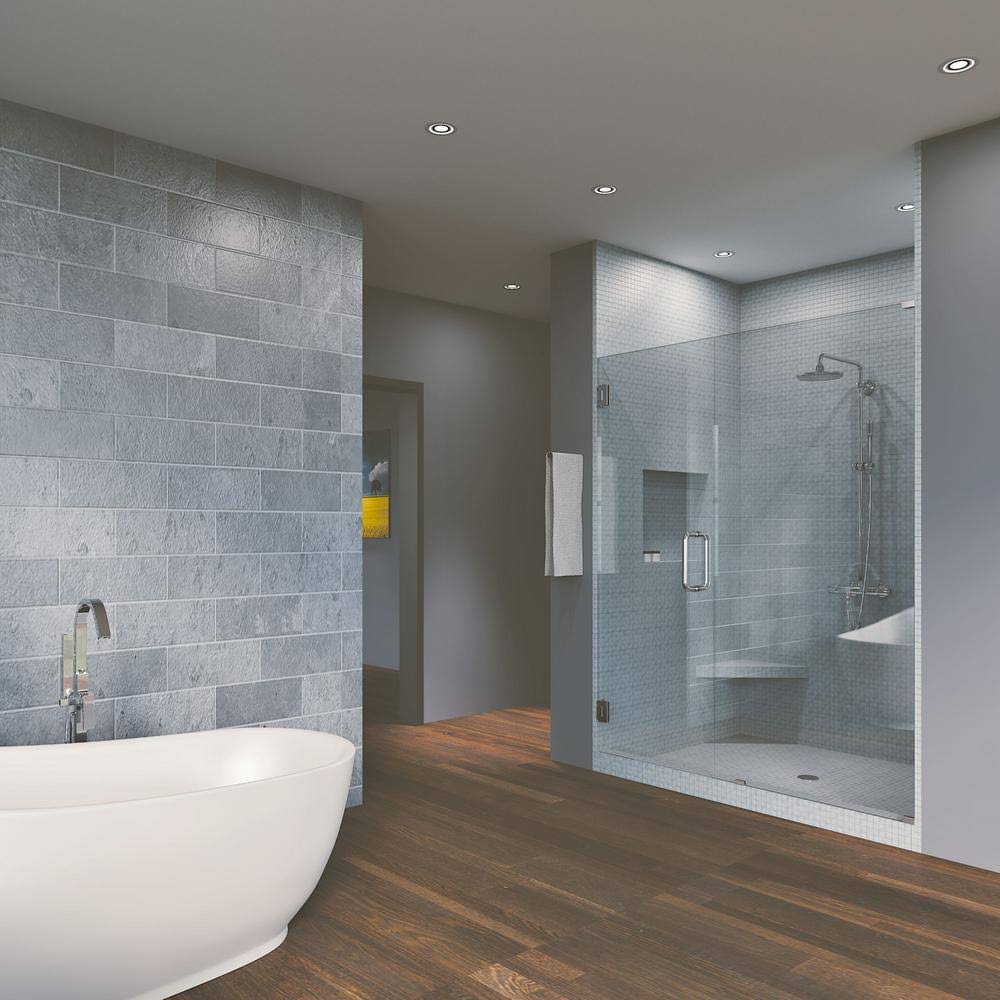 Chrome Frameless Hinged Shower Door C235420