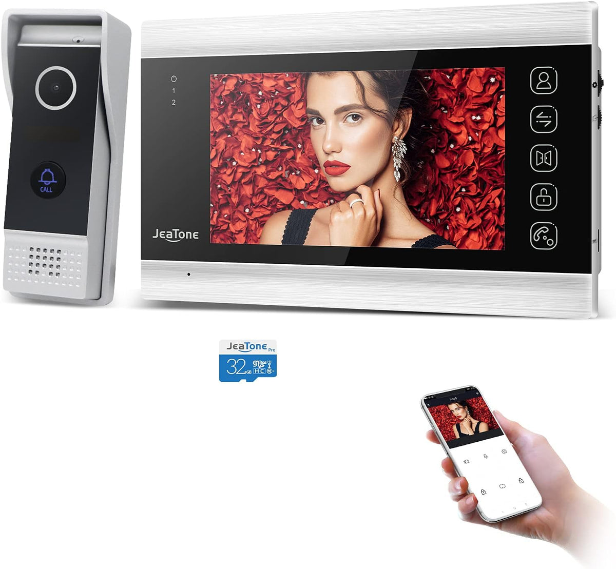 Video Door Phone Doorbell 4-Wired 7 Inch AHD Wi-Fi Intercom System with 720P Camera M357