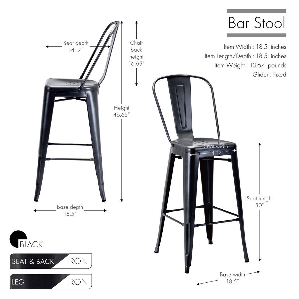 White Metal Bar Stools (Set of 4) F75940