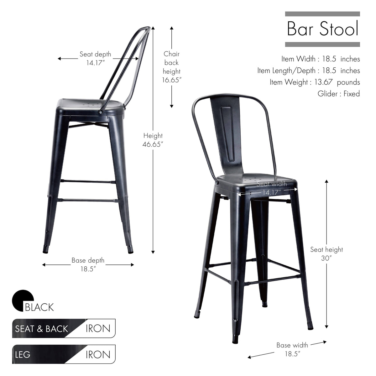 White Metal Bar Stools (Set of 4) F75940