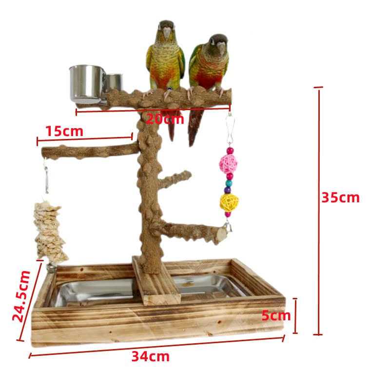 Wood Bird Perch Platform Stand A354