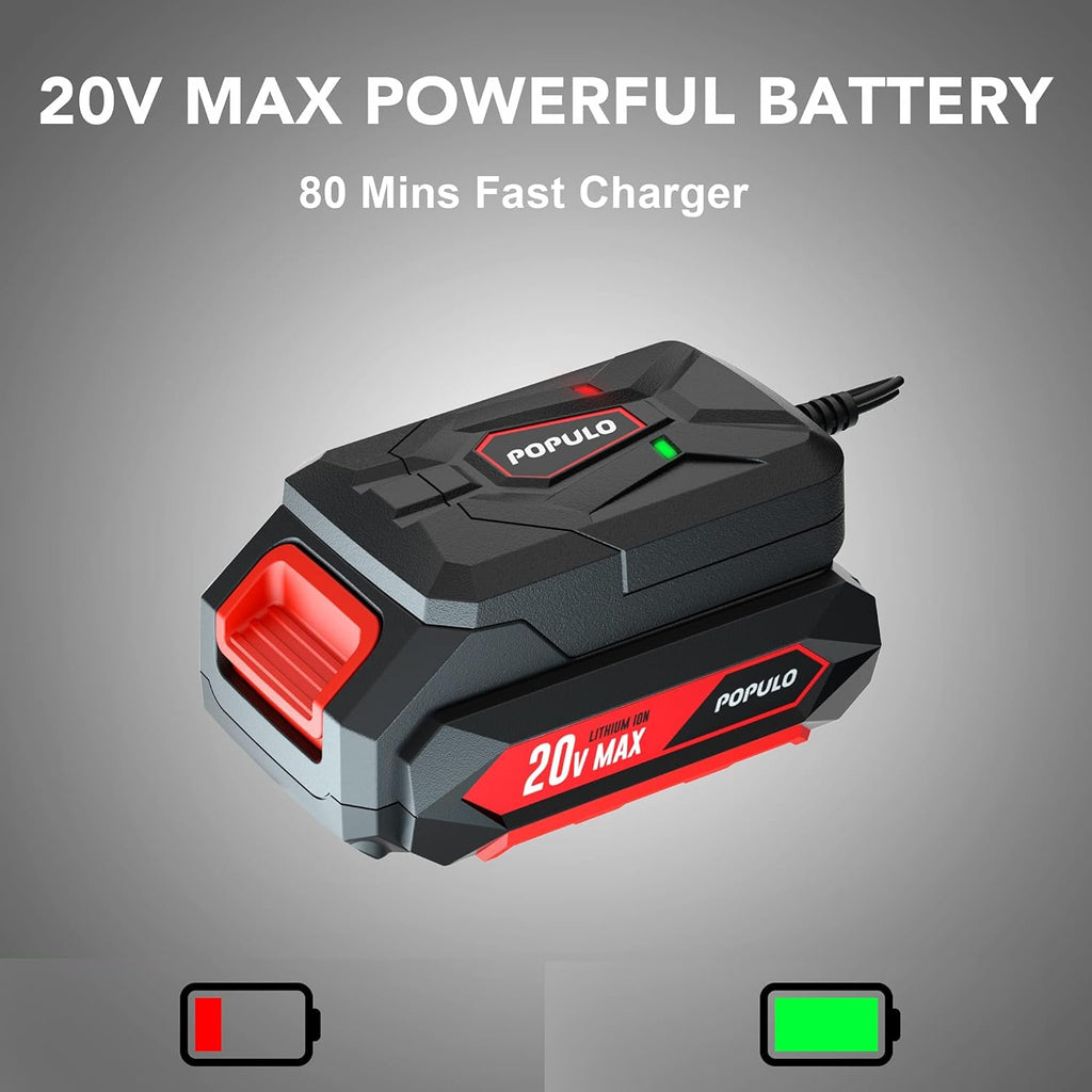 20V Cordless Leaf Blower with 2.0Ah Battery and Fast Charger U55837