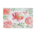Watercolorful Pink And Green Floral Canvas Art S9134