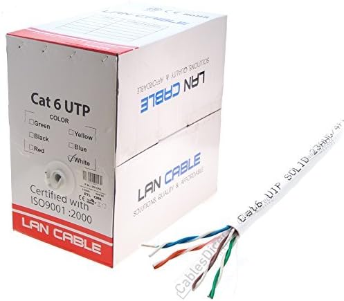 Yellow Cat6 1000 feet CM Bulk Ethernet Cable, Bare Solid Copper UTP, 23 AWG P29503
