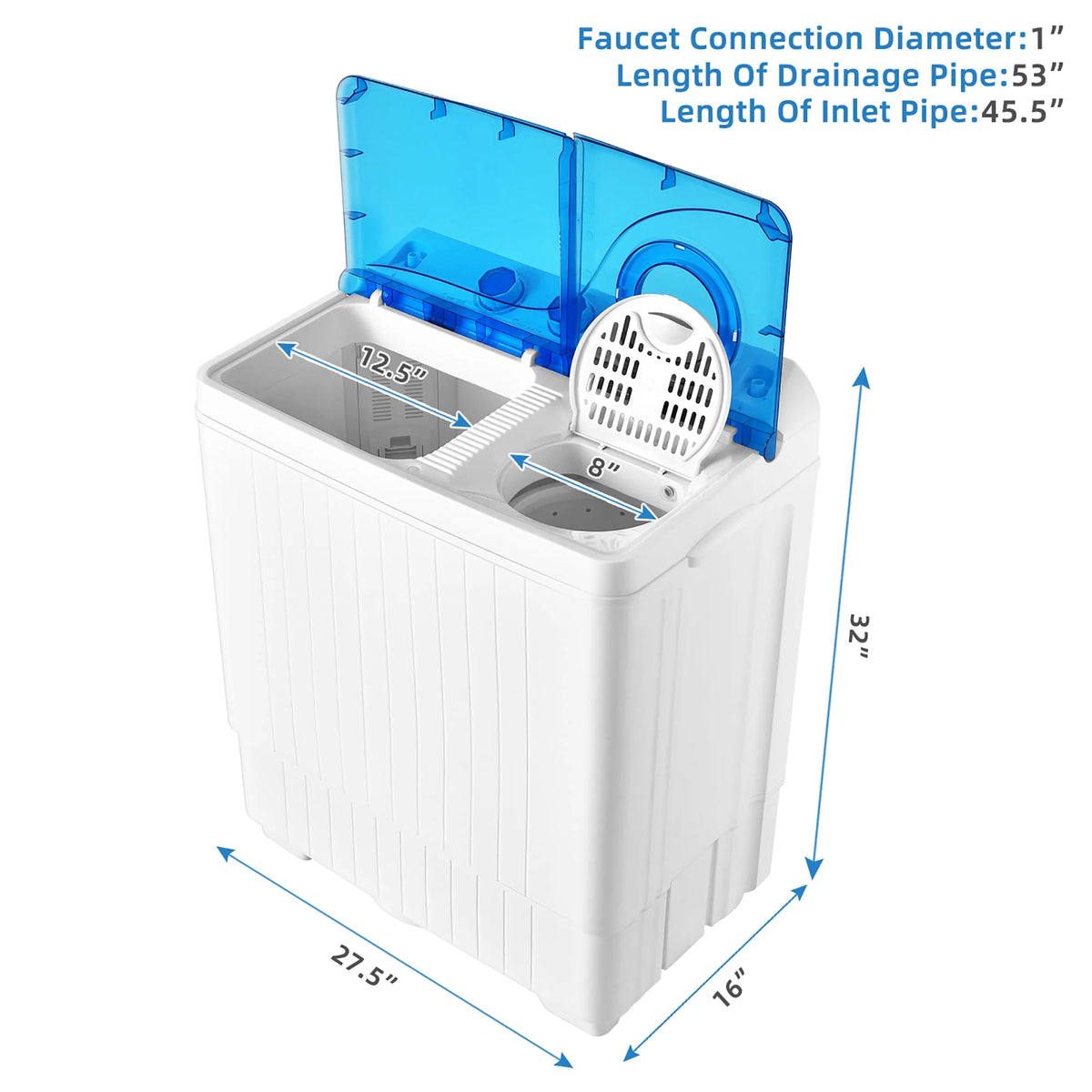 26lbs Portable Semi-automatic Twin Tub Washing Machine G915