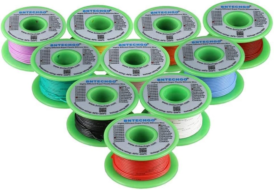 16 Gauge Silicone Wire Kit 10 Color 25 ft Flexible 16 AWG Stranded Tinned Copper Wire Pack of 2 X349