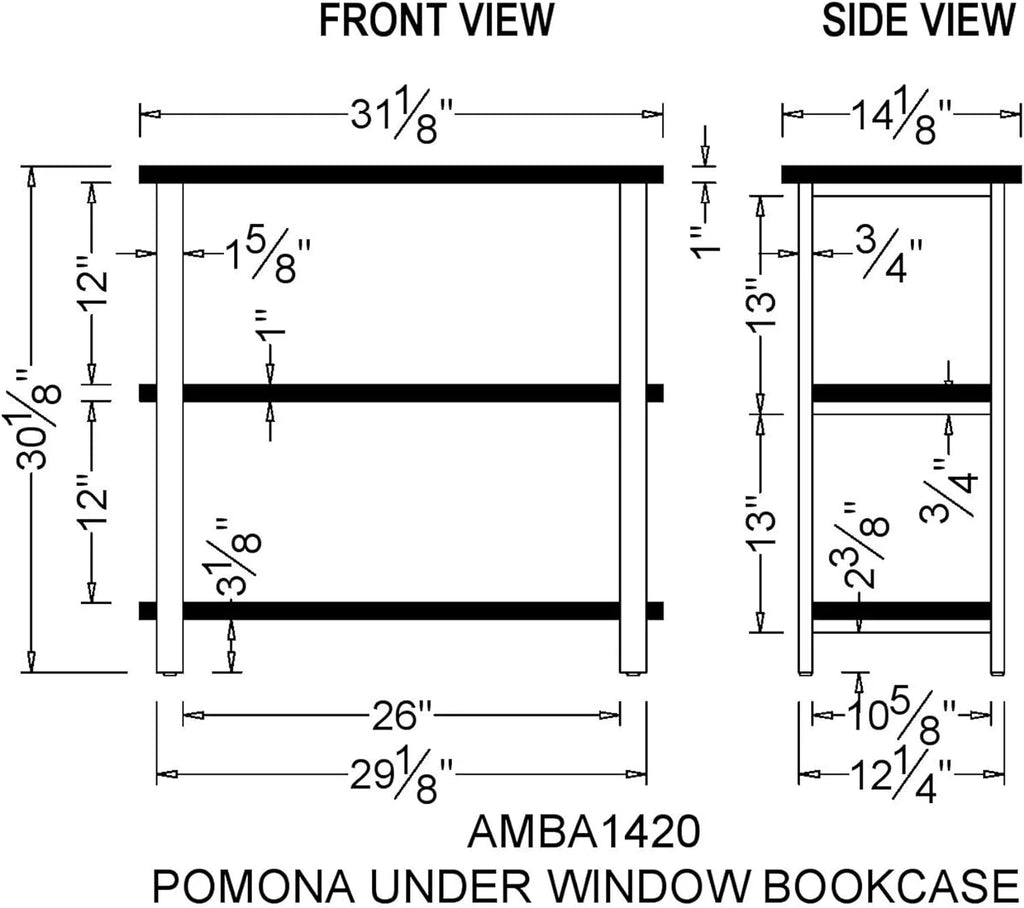 31" Tall 2-Tier Solid Wood And Metal Bookcase S666168