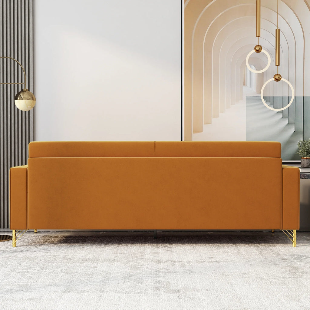Black Velvet Loveseat with Metal Legs Q249380