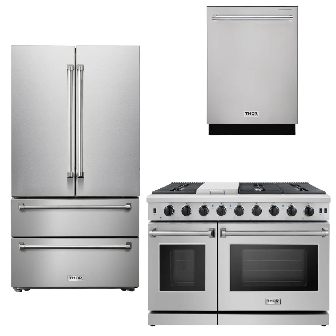 48 Gas Range, Refrigerator, Dishwasher K20103