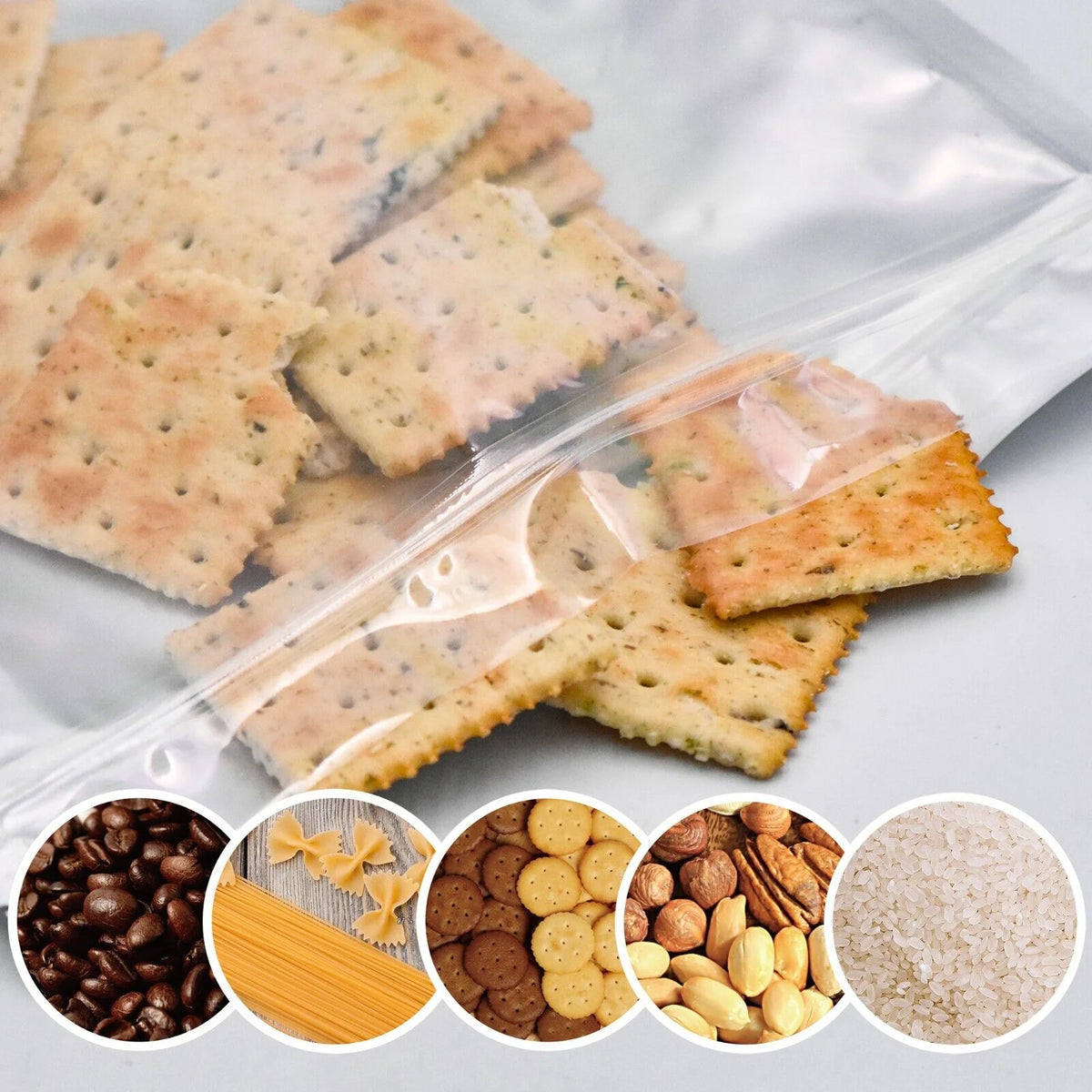 1 Gallon 60pcs Smell Proof Mylar Bags with Clear Window Z4504