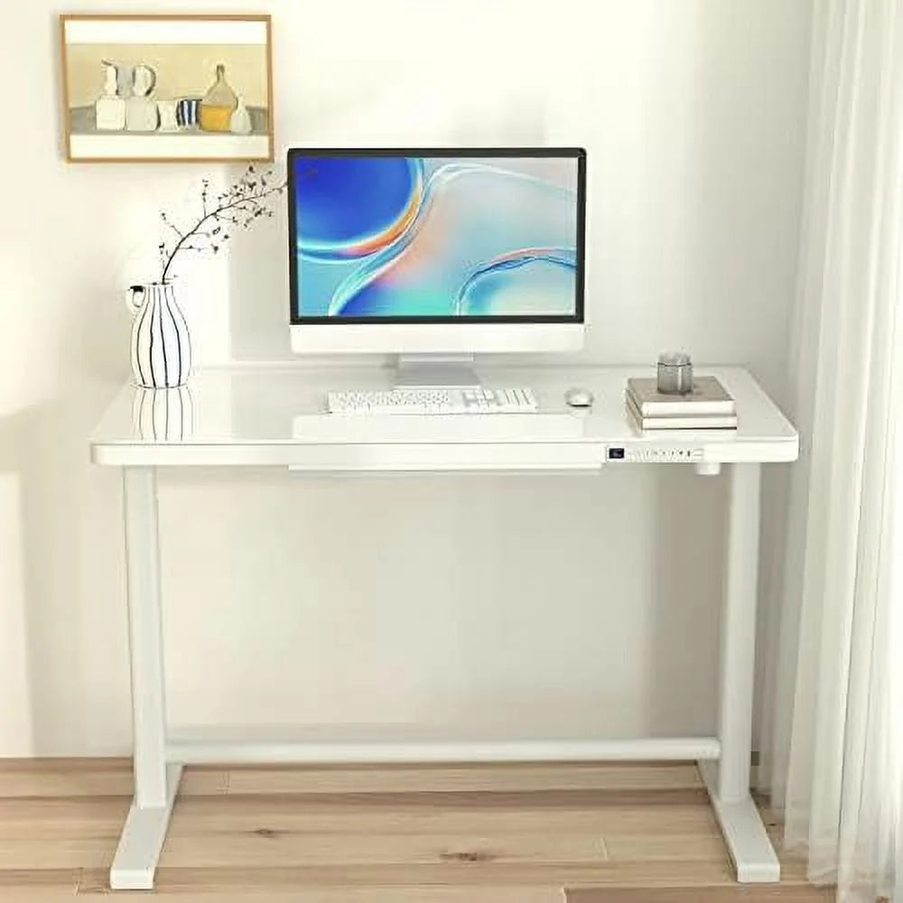 Electric Height Adjustable Standing Desk with Glass Top C7733