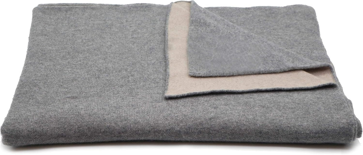 Reversible Throw Blanket with 100% Cashmere W960218