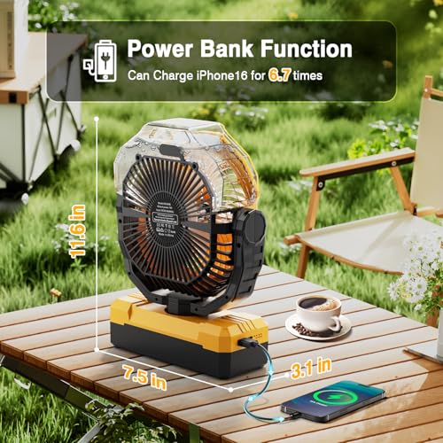 460ml Portable Misting Fan with 24000mAh Rechargeable Battery, Black H990588