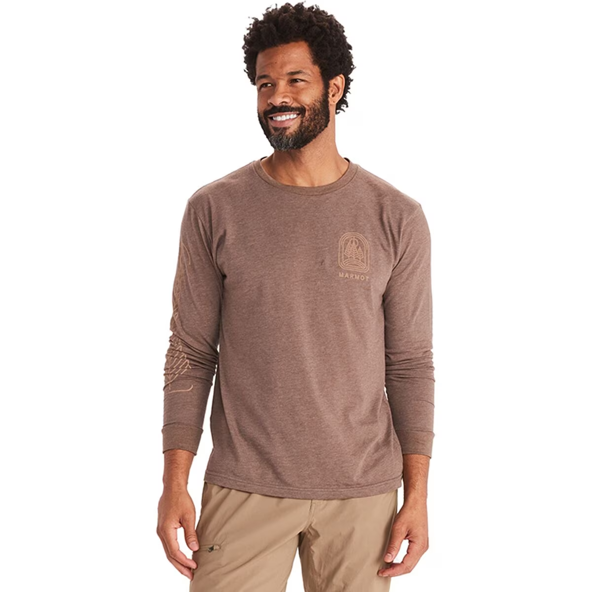 Brown Heather Long-Sleeve T-Shirt T339694