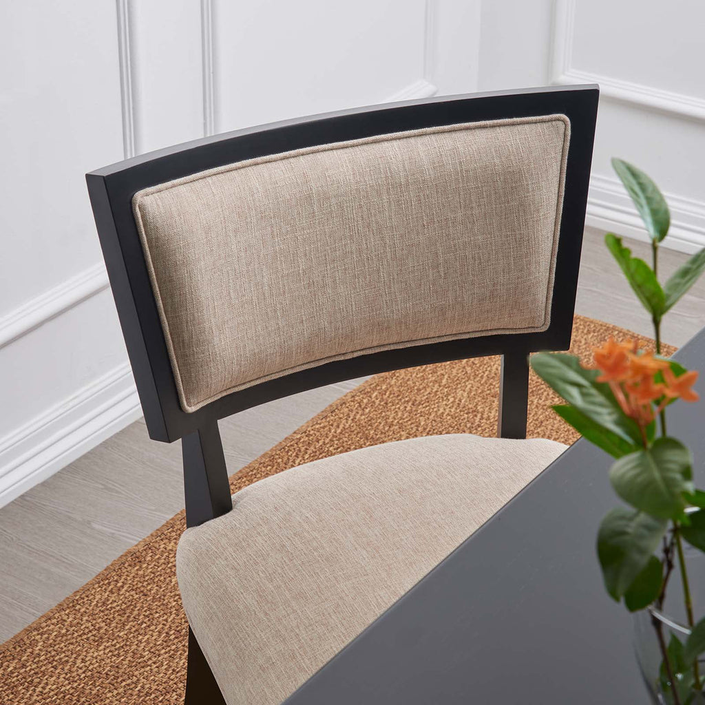 Beige Upholstered Fabric Dining Chairs Set of 2 U400966