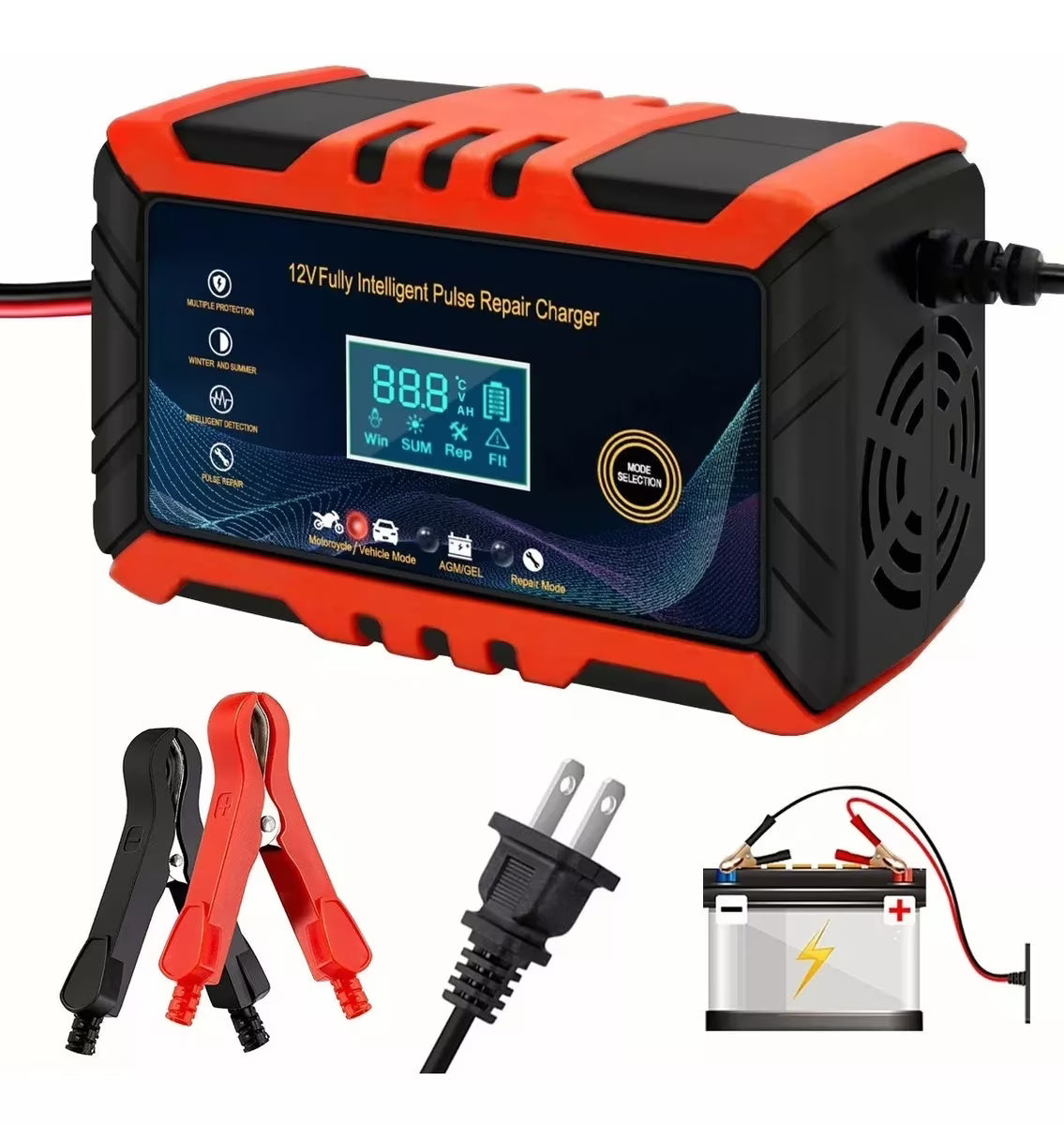 12V/6A Automatic Smart Battery Charger C68039