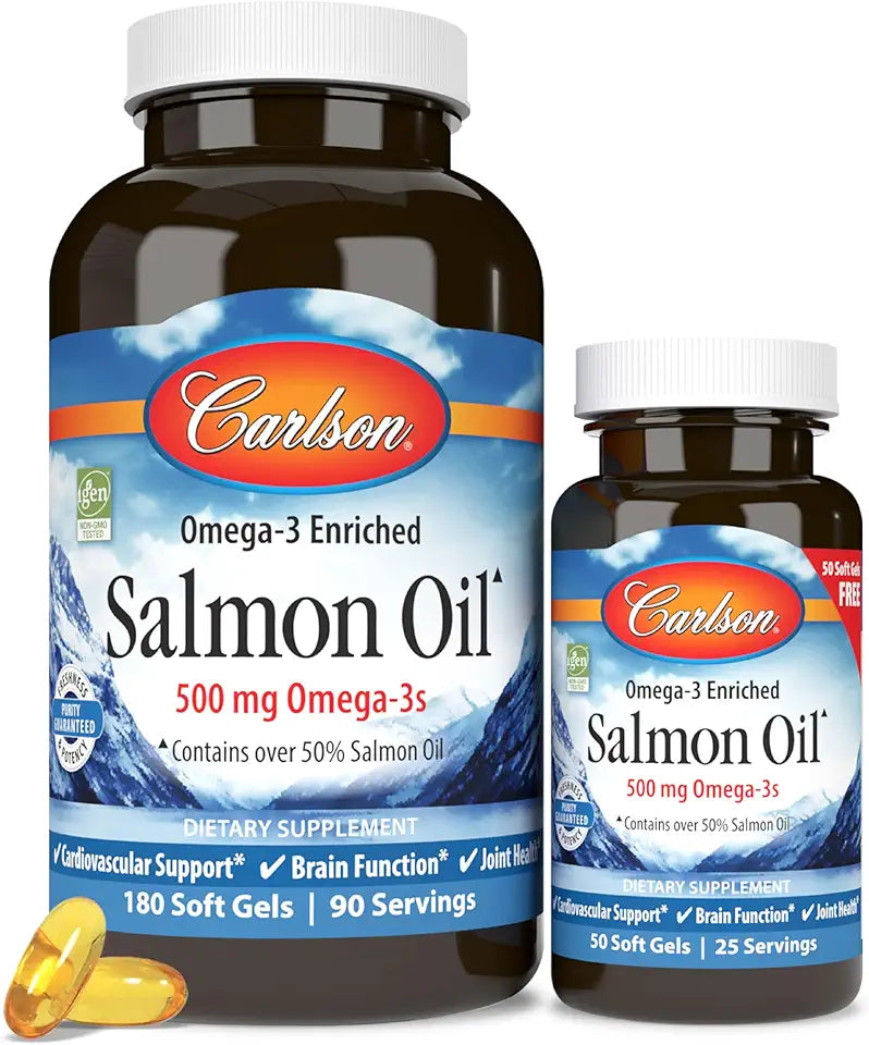 500 mg Omega-3s Wild Caught Salmon Oil Softgels R562428