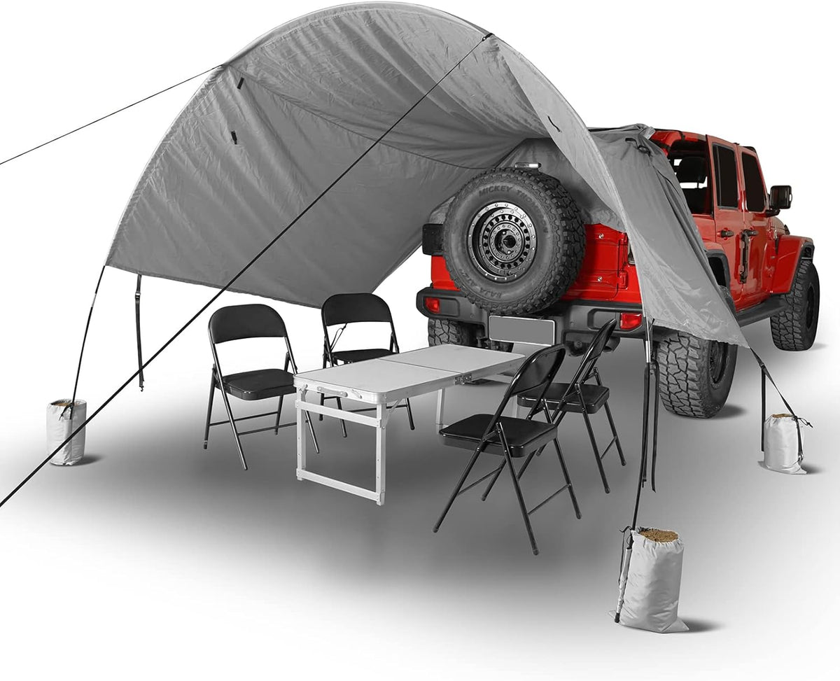 Tear Resistant Tarp Awning Camping Tent with 6 Sandbags T426236