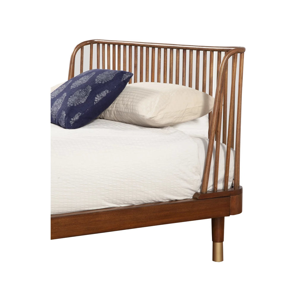King Wood Platform Bed Dark Walnut T36427