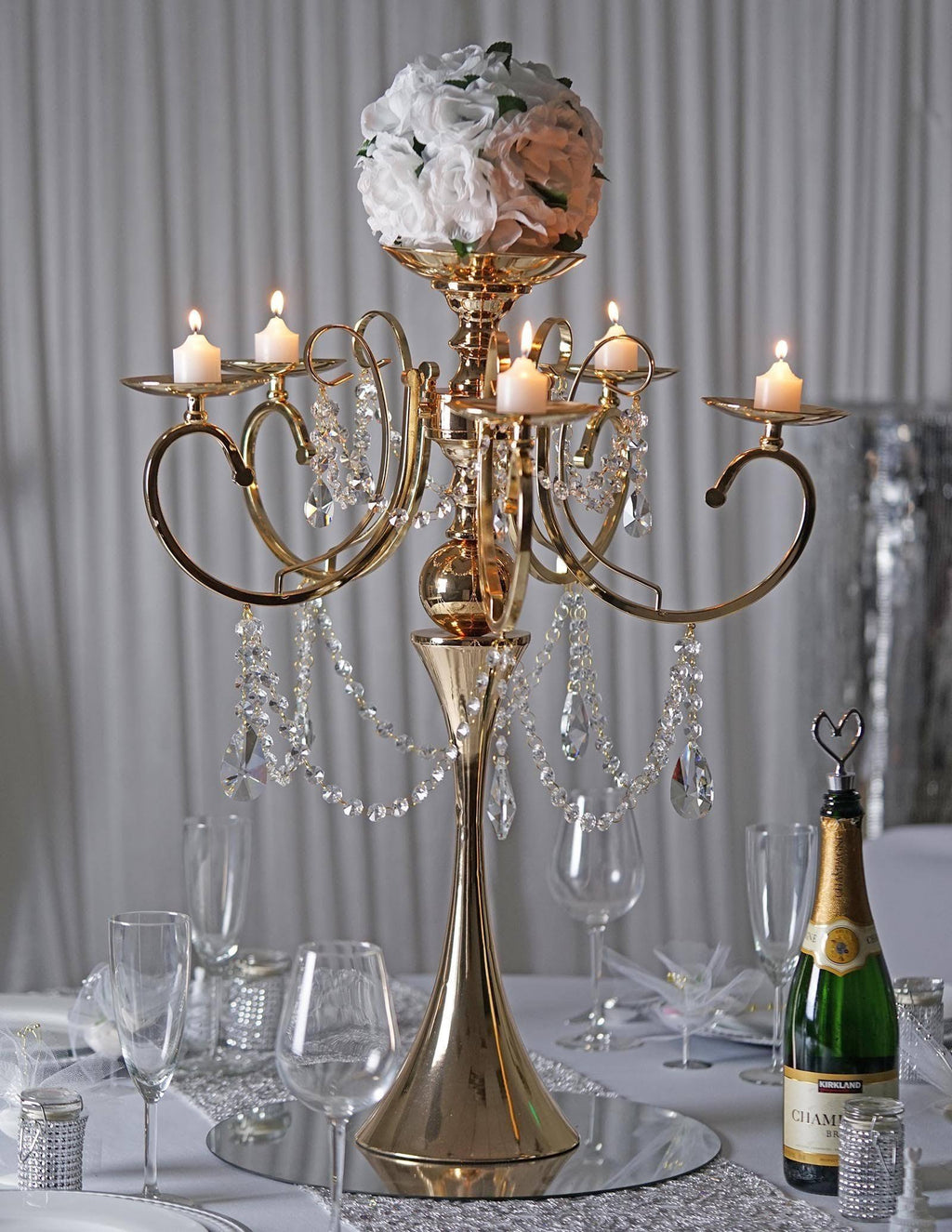 Gold Metal Candle Holder Candelabra X89928