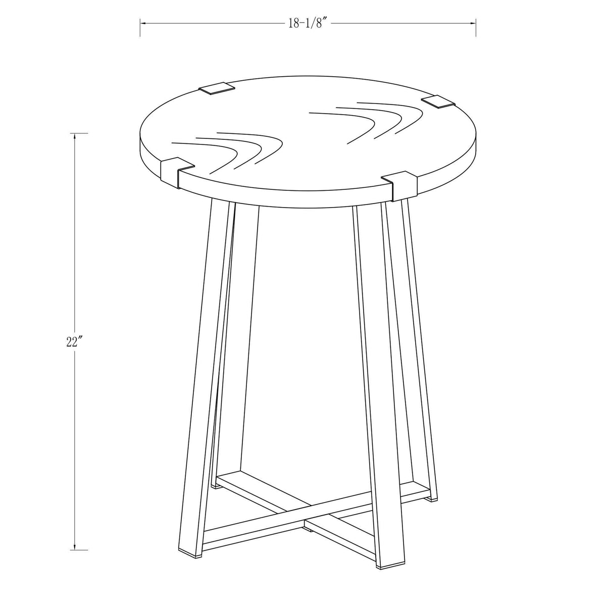 Slate Gray Round Side Table L907