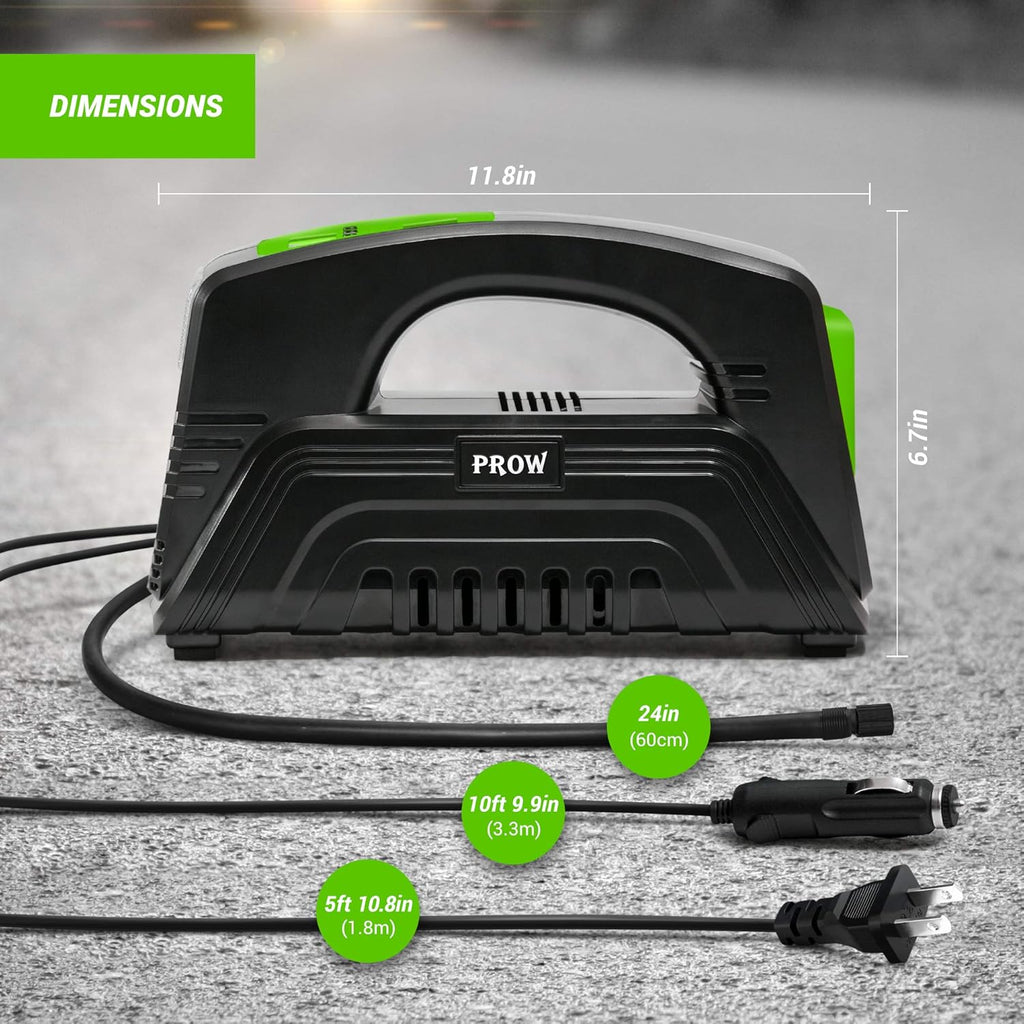 Electric Air Compressor Tire Inflator AC/DC Portable with Digital Pressure Gauge H87629