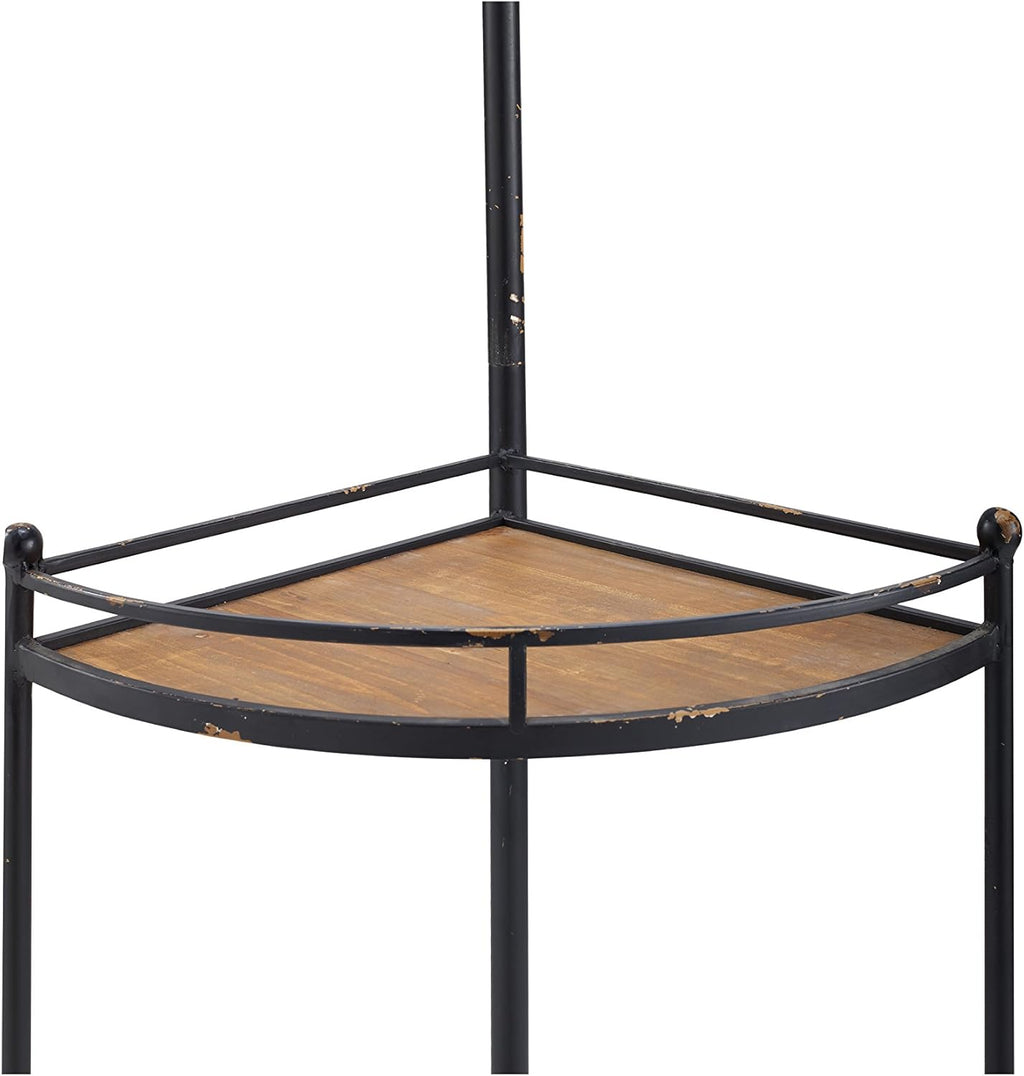 Black Metal and Wood Coat Rack I86901