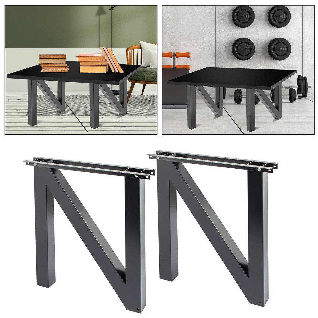 Set of 2 Metal Table Legs, 30" Height 28" Wide Heavy Duty Z-N Shaped D135116