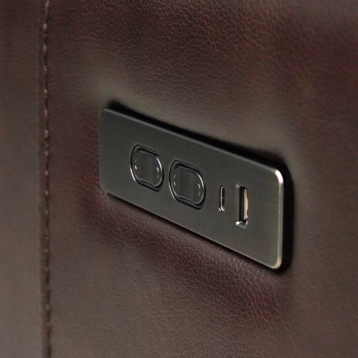Top Grain Leather Power Reclining Loveseat with Console V503