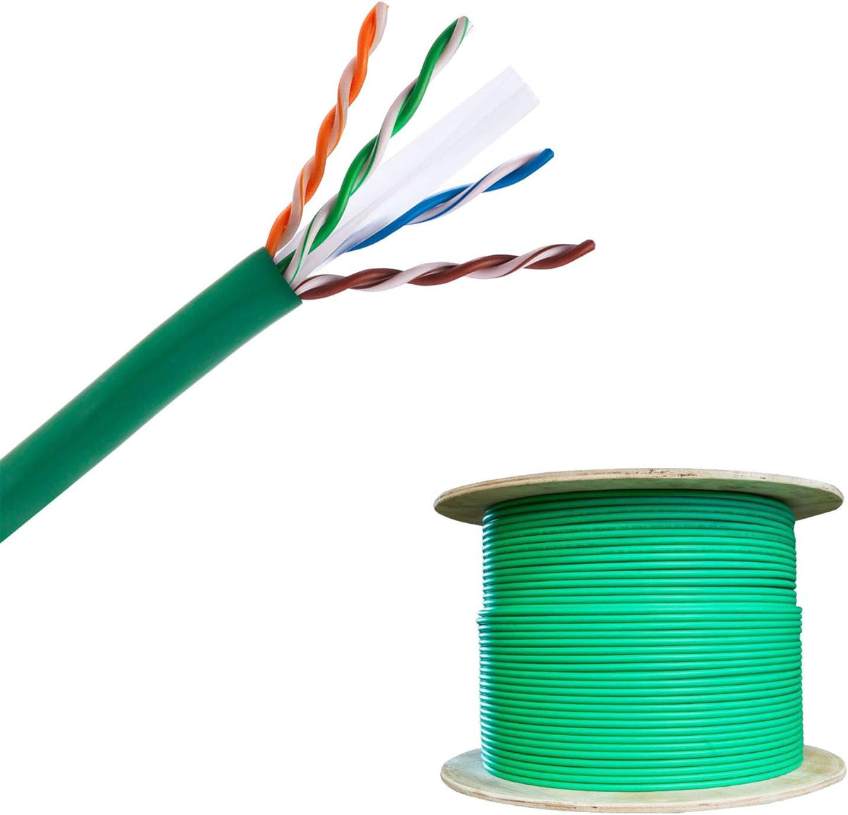 Yellow Cat6 1000 feet CM Bulk Ethernet Cable, Bare Solid Copper UTP, 23 AWG P29503