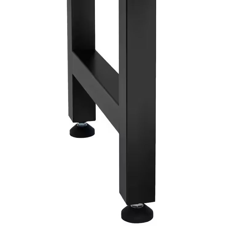 8 ft. Adjustable Height Solid Wood Top Workbench in Black O56823