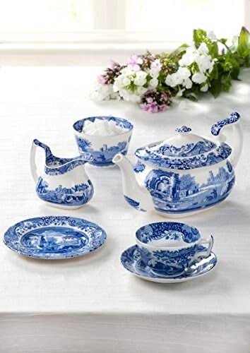 Blue Italian Sauce Boat and Stand C558126