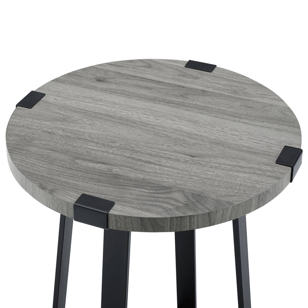 Slate Gray Round Side Table L907