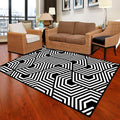 Rectangle Black White Carpet Q858987