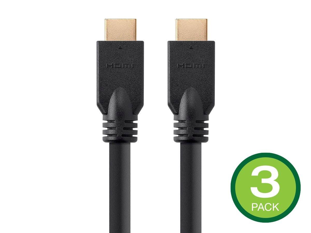 45 Feet Black HDMI Cable (3-Pack) D652
