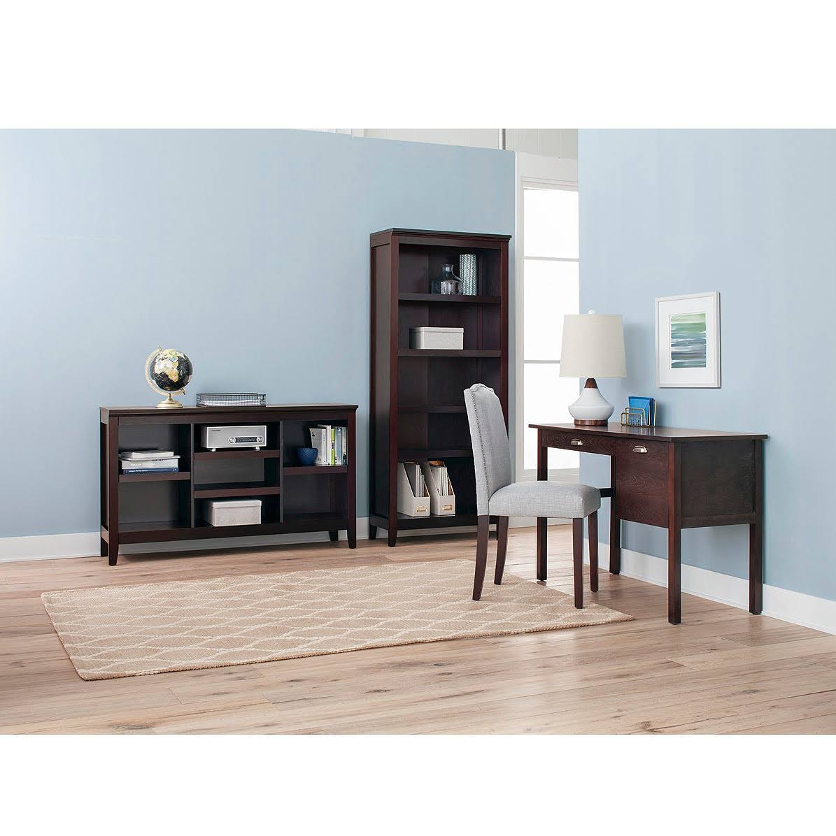 32x22 Espresso Bookcase with Adjustable Shelves Q1003