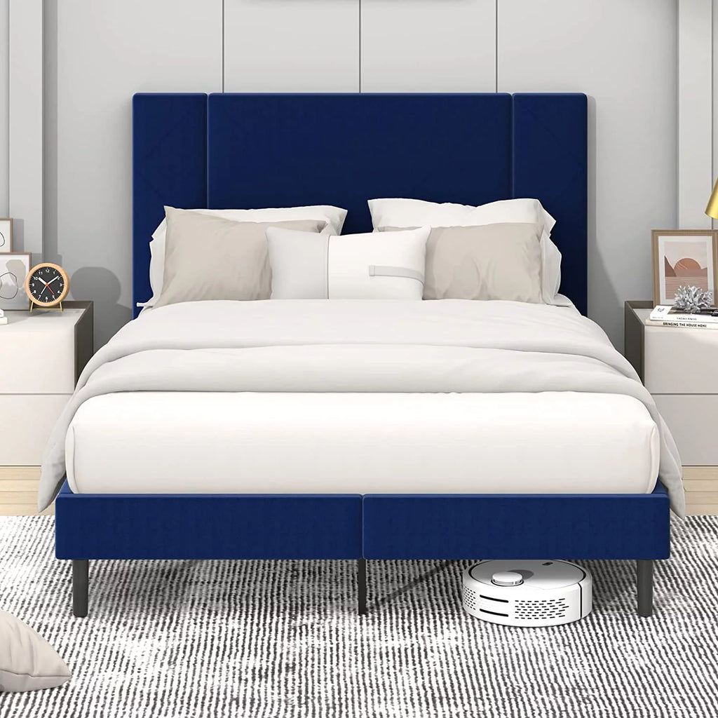 Queen Velvet Upholstered Bed Frame J78521