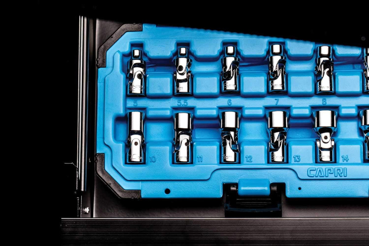 1/4 in. Drive Universal Socket Set, 5-15 mm Metric, 12-Piece J60671