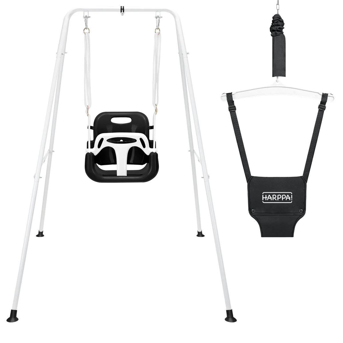 2-in-1 Toddler Swing Set with Stand, Black K98196