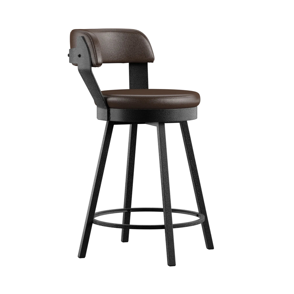 Brown Swivel Bar Stool, Set of 2 C14523